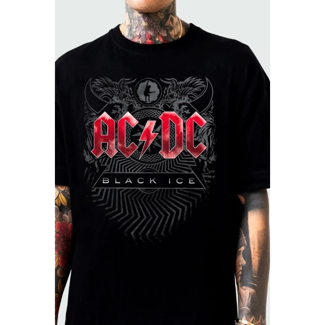 Camiseta ACDC AC/DC Preta Black Ice Rock N Roll Train Metal OF0171