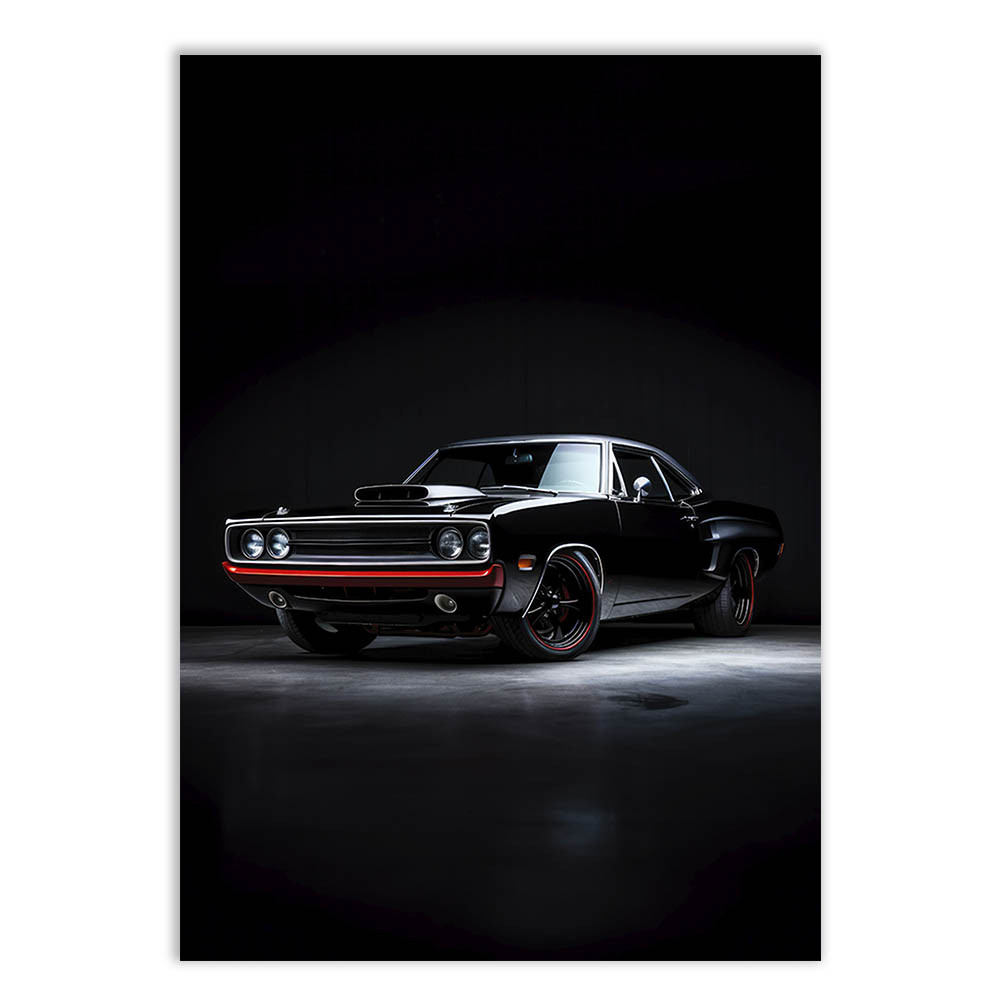 Placa Decorativa Carro Esportivo American Muscle Preto Decoração Poster Quarto Sala