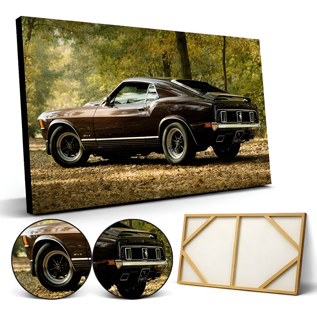 Quadro Carro Esportivo Antigo Vintage Retrô Pequeno 60x40 Clássico Muscle Car  Escritório Automóvel