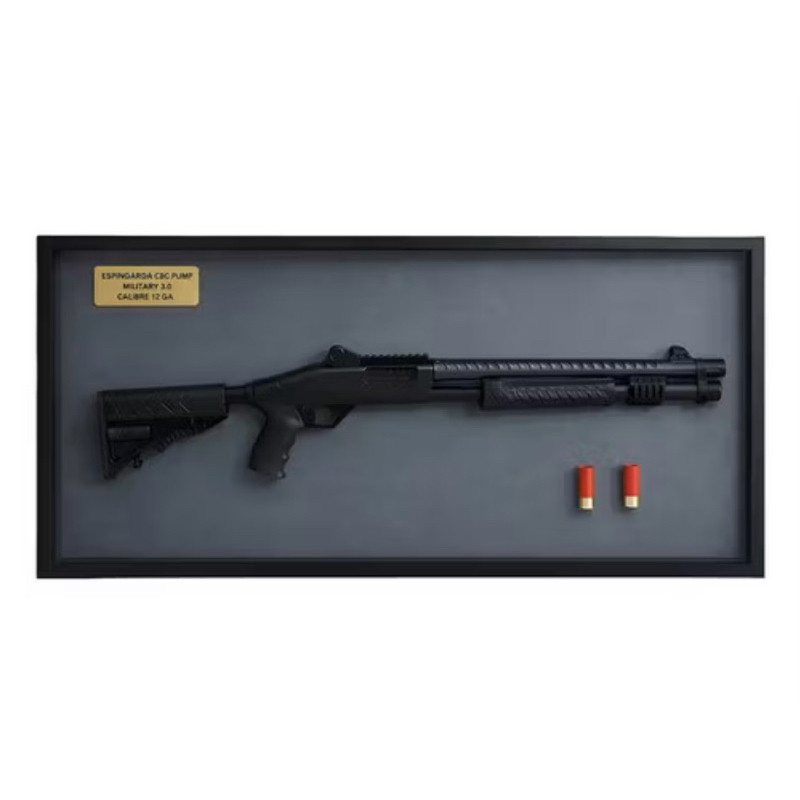 Quadro Decorativo replica Espingarda Military 3.0 Cal 12 alto relevo