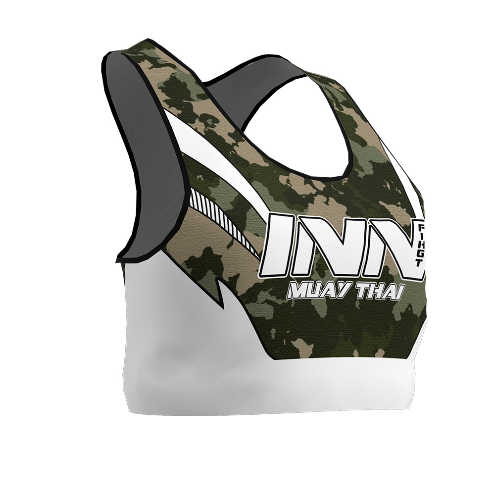 Top Feminino Sem Bojo Treino Artes Marciais Muay Thai Military army