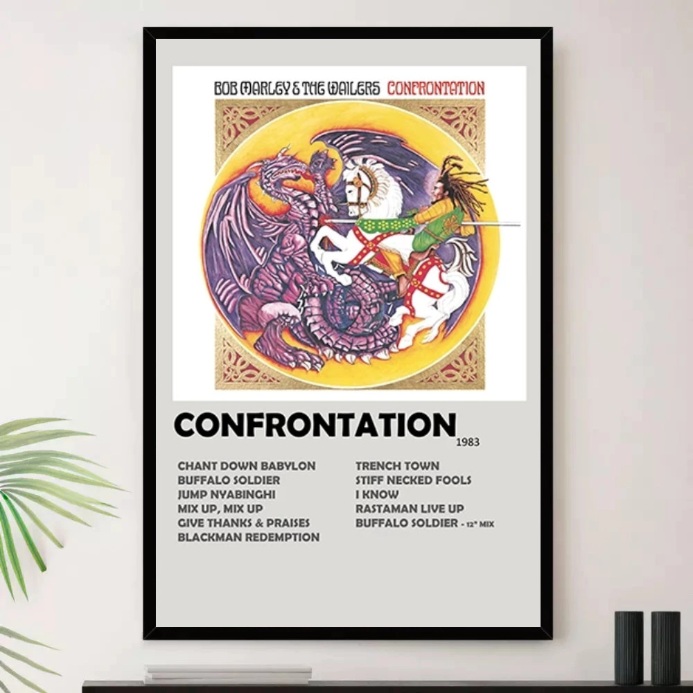 Quadro Placa Decorativa Música Internacional Bob Marley Reggae Roots Ska Álbuns com Moldura