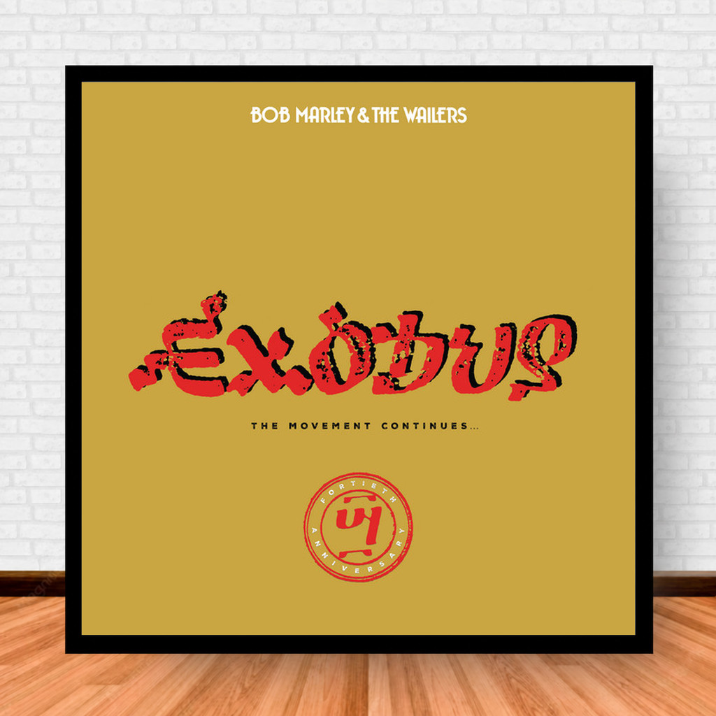 Quadro Decorativo Placa Música Álbuns Bob Marley Pop com Moldura