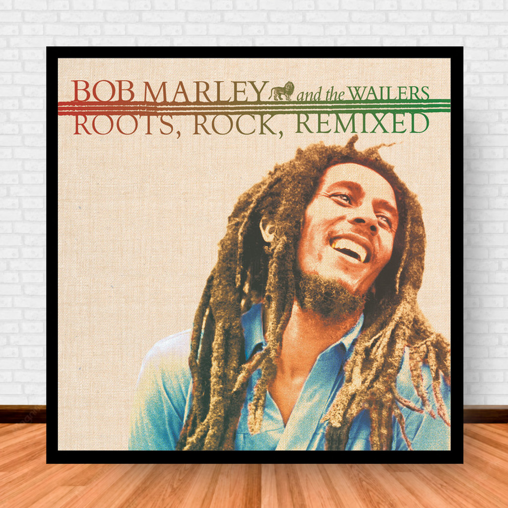 Quadro Decorativo Placa Música Álbuns Bob Marley Pop com Moldura