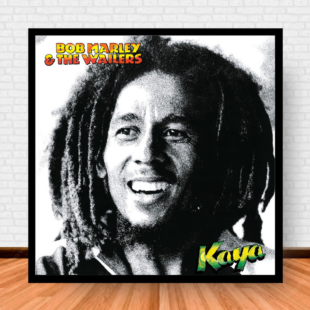 Quadro Decorativo Placa Música Álbuns Bob Marley Pop com Moldura
