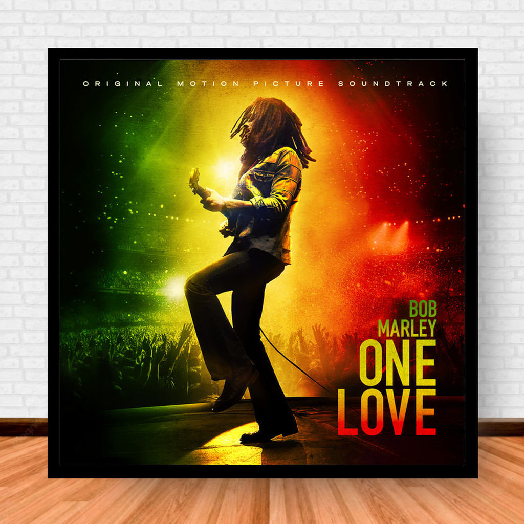 Quadro Decorativo Placa Música Álbuns Bob Marley Pop com Moldura