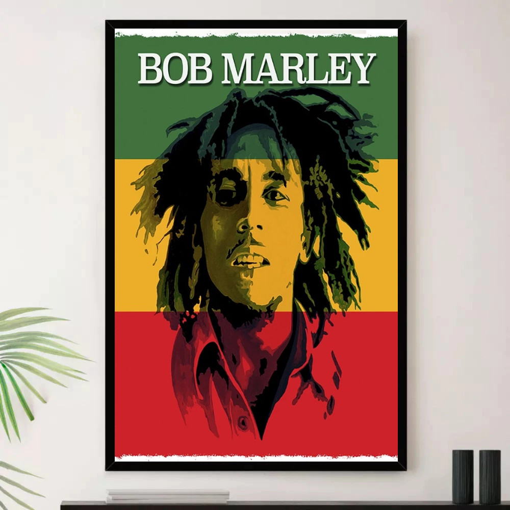 Quadro Placa Decorativa Música Internacional Bob Marley Reggae Roots Ska Álbuns com Moldura