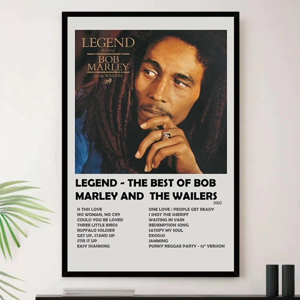 Quadro Placa Decorativa Música Internacional Bob Marley Reggae Roots Ska Álbuns com Moldura