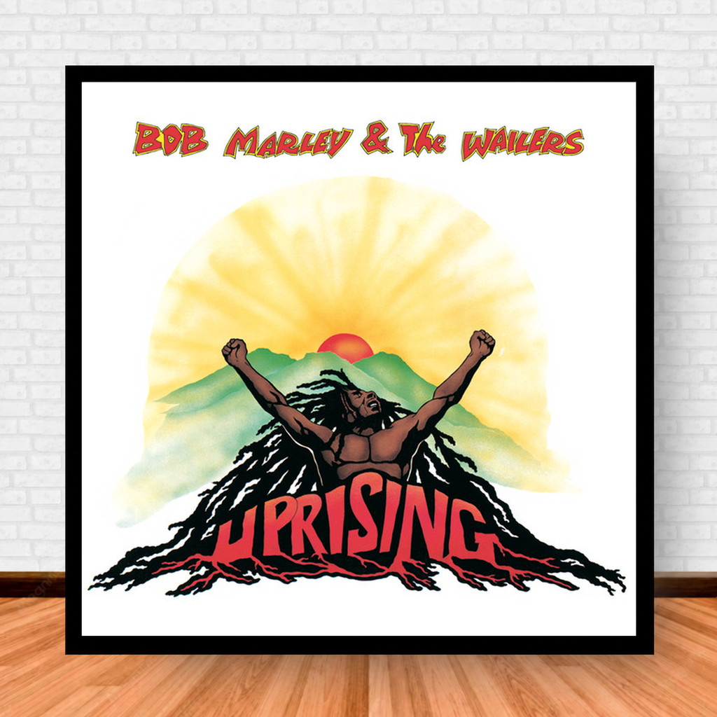 Quadro Decorativo Placa Música Álbuns Bob Marley Pop com Moldura
