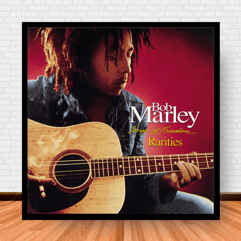 Quadro Decorativo Placa Música Álbuns Bob Marley Pop com Moldura