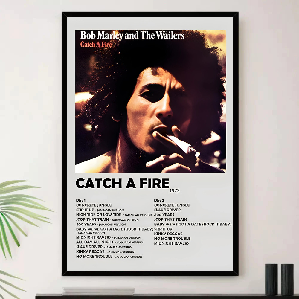 Quadro Placa Decorativa Música Internacional Bob Marley Reggae Roots Ska Álbuns com Moldura