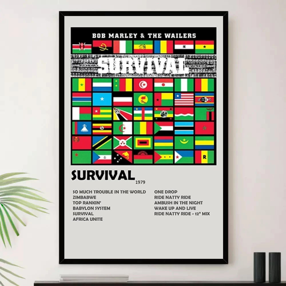 Quadro Placa Decorativa Música Internacional Bob Marley Reggae Roots Ska Álbuns com Moldura