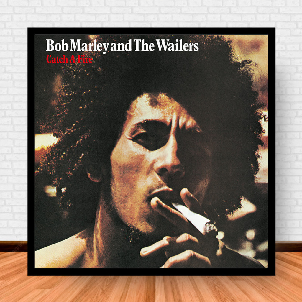 Quadro Decorativo Placa Música Álbuns Bob Marley Pop com Moldura