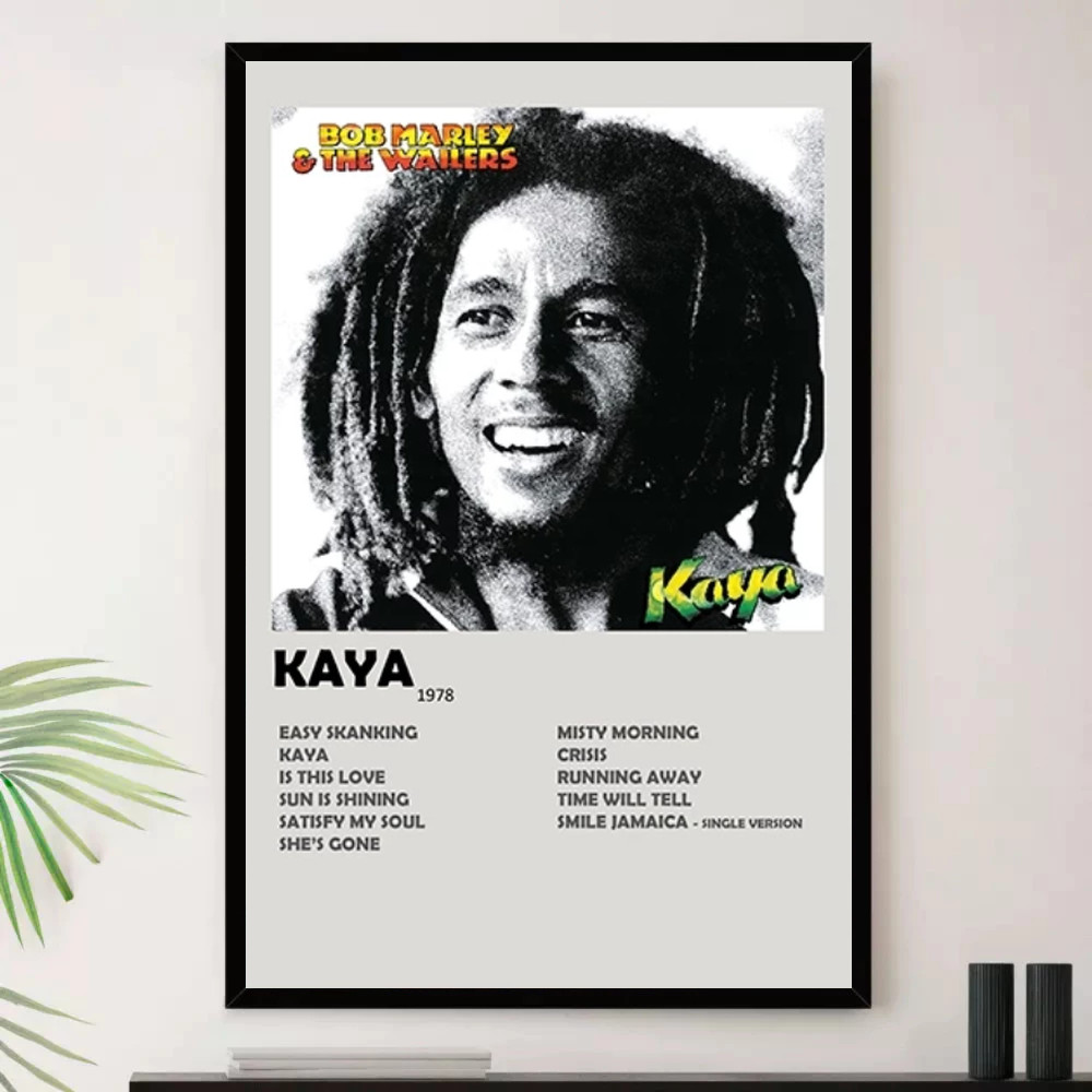 Quadro Placa Decorativa Música Internacional Bob Marley Reggae Roots Ska Álbuns com Moldura