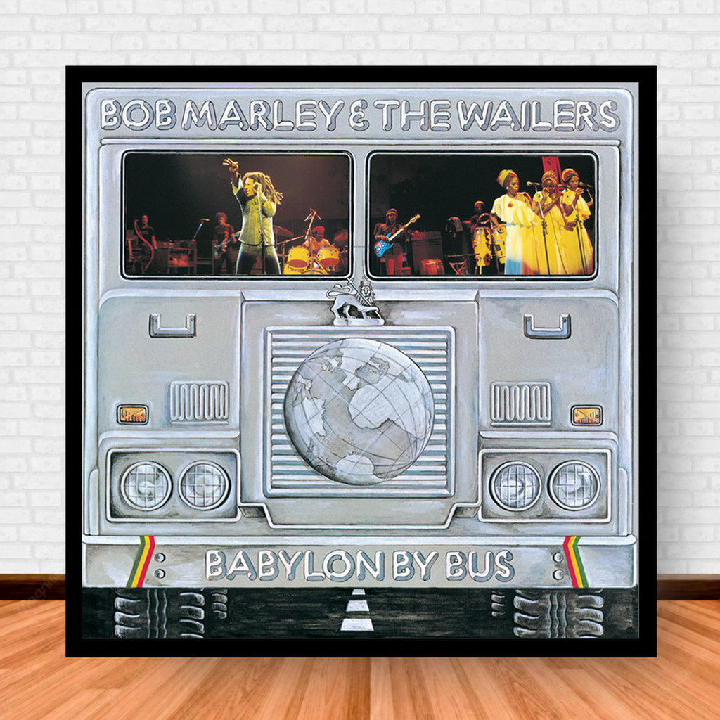 Quadro Decorativo Placa Música Álbuns Bob Marley Pop com Moldura