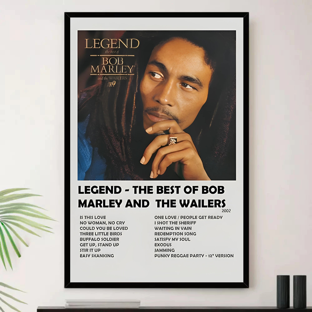 Quadro Placa Decorativa Música Internacional Bob Marley Reggae Roots Ska Álbuns com Moldura