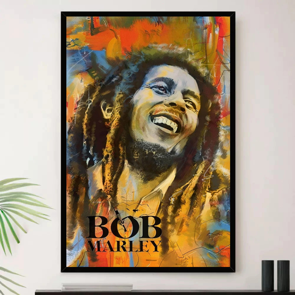 Quadro Placa Decorativa Música Internacional Bob Marley Reggae Roots Ska Álbuns com Moldura