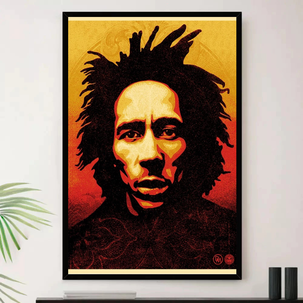 Quadro Placa Decorativa Música Internacional Bob Marley Reggae Roots Ska Álbuns com Moldura