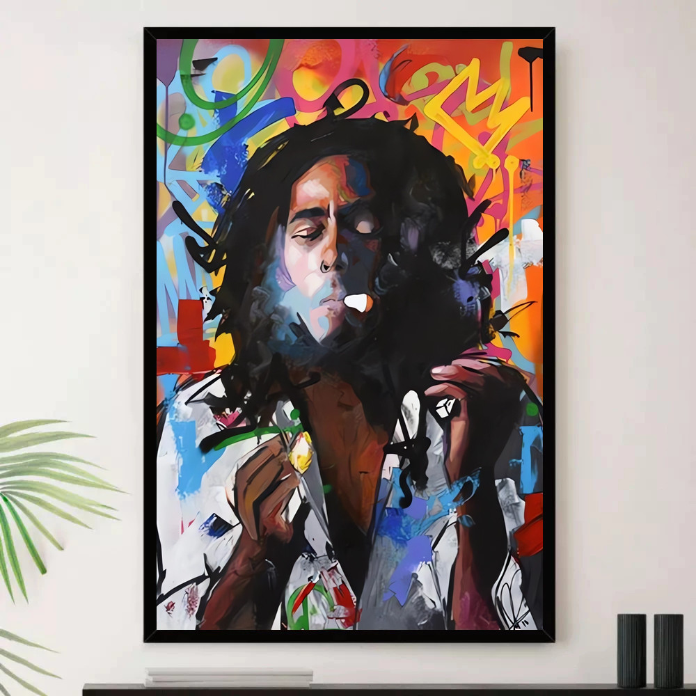 Quadro Placa Decorativa Música Internacional Bob Marley Reggae Roots Ska Álbuns com Moldura