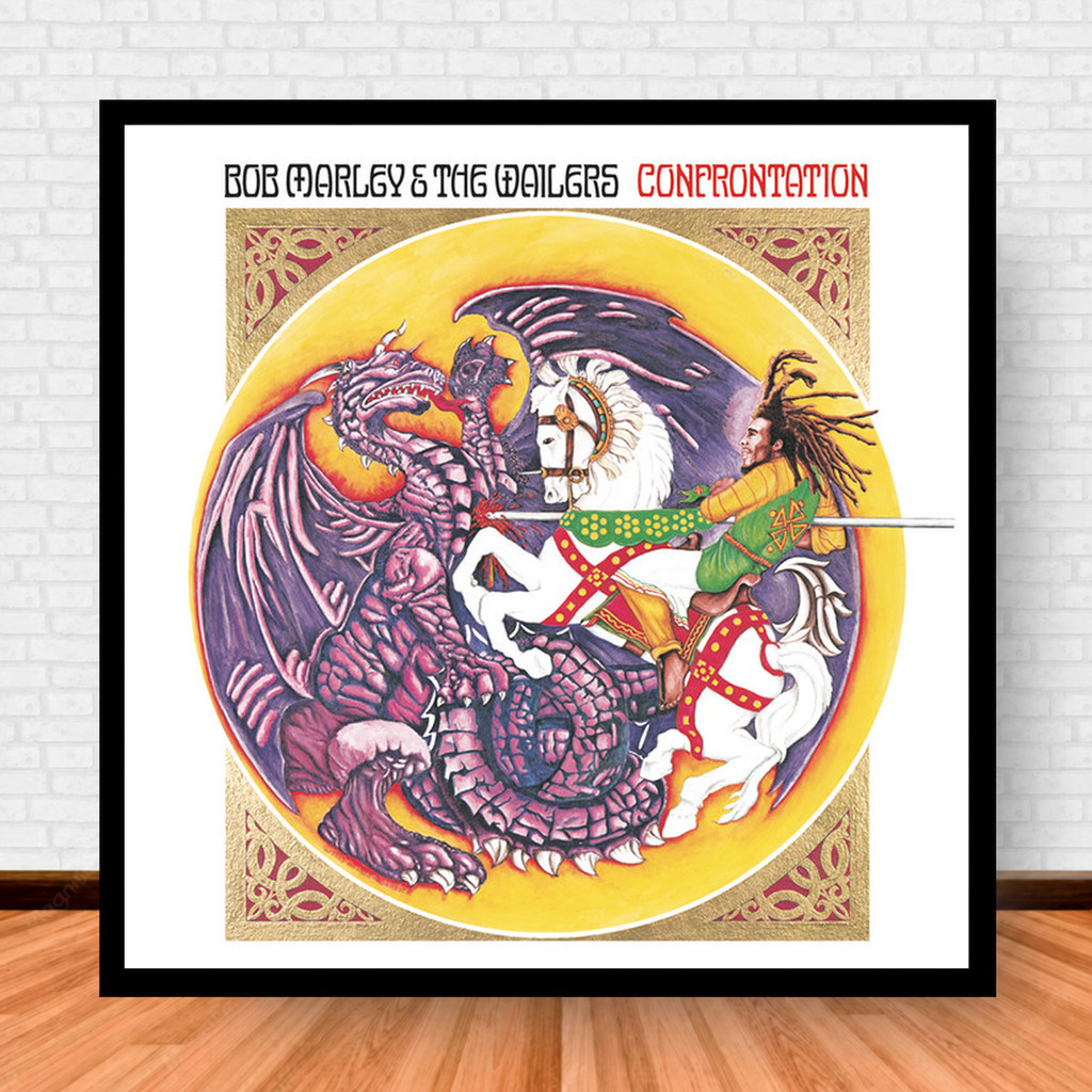 Quadro Decorativo Placa Música Álbuns Bob Marley Pop com Moldura