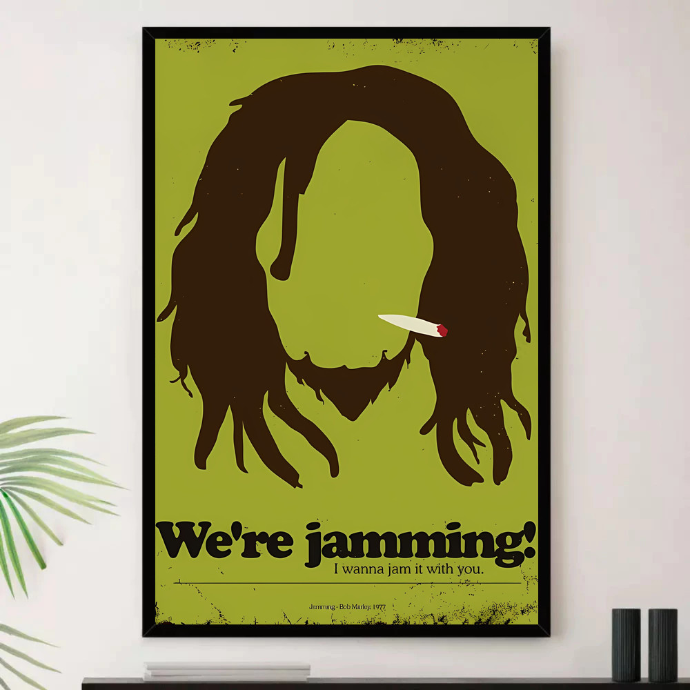 Quadro Placa Decorativa Música Internacional Bob Marley Reggae Roots Ska Álbuns com Moldura
