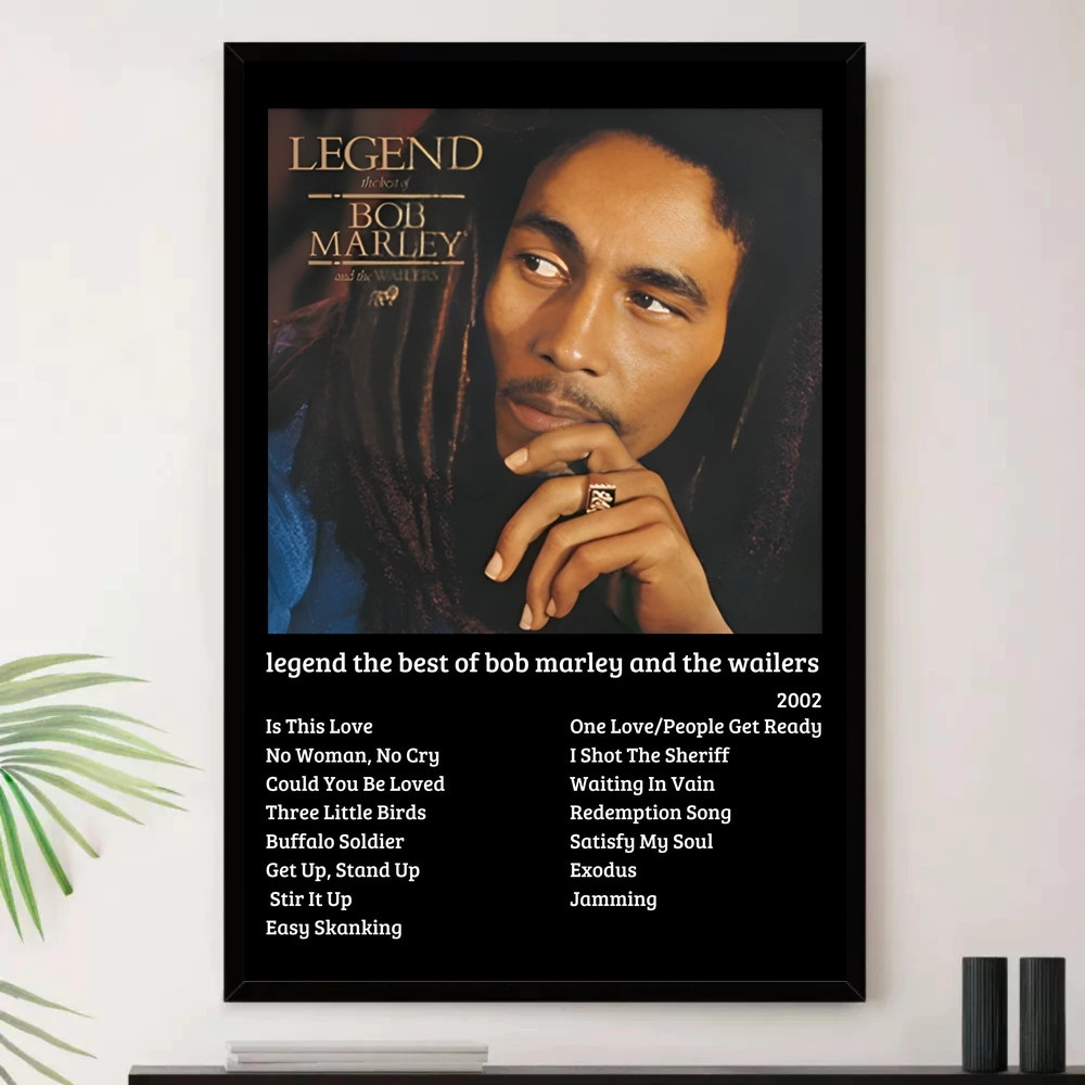 Quadro Placa Decorativa Música Internacional Bob Marley Reggae Roots Ska Álbuns com Moldura