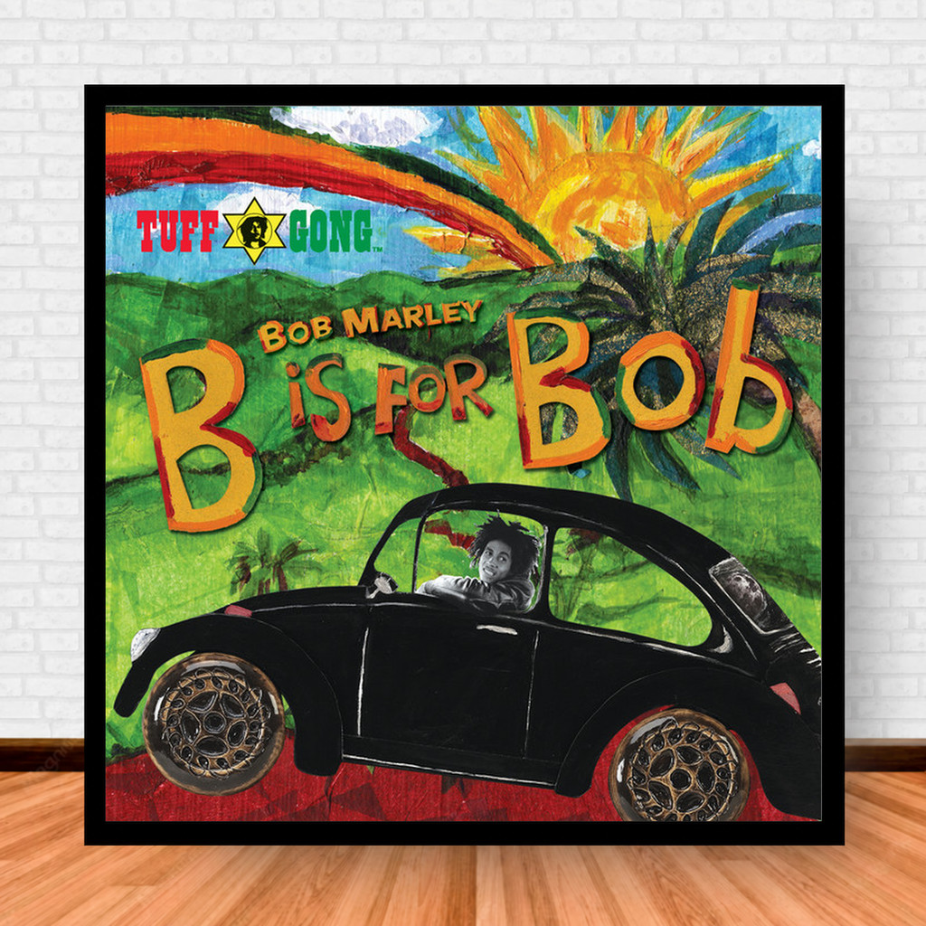 Quadro Decorativo Placa Música Álbuns Bob Marley Pop com Moldura