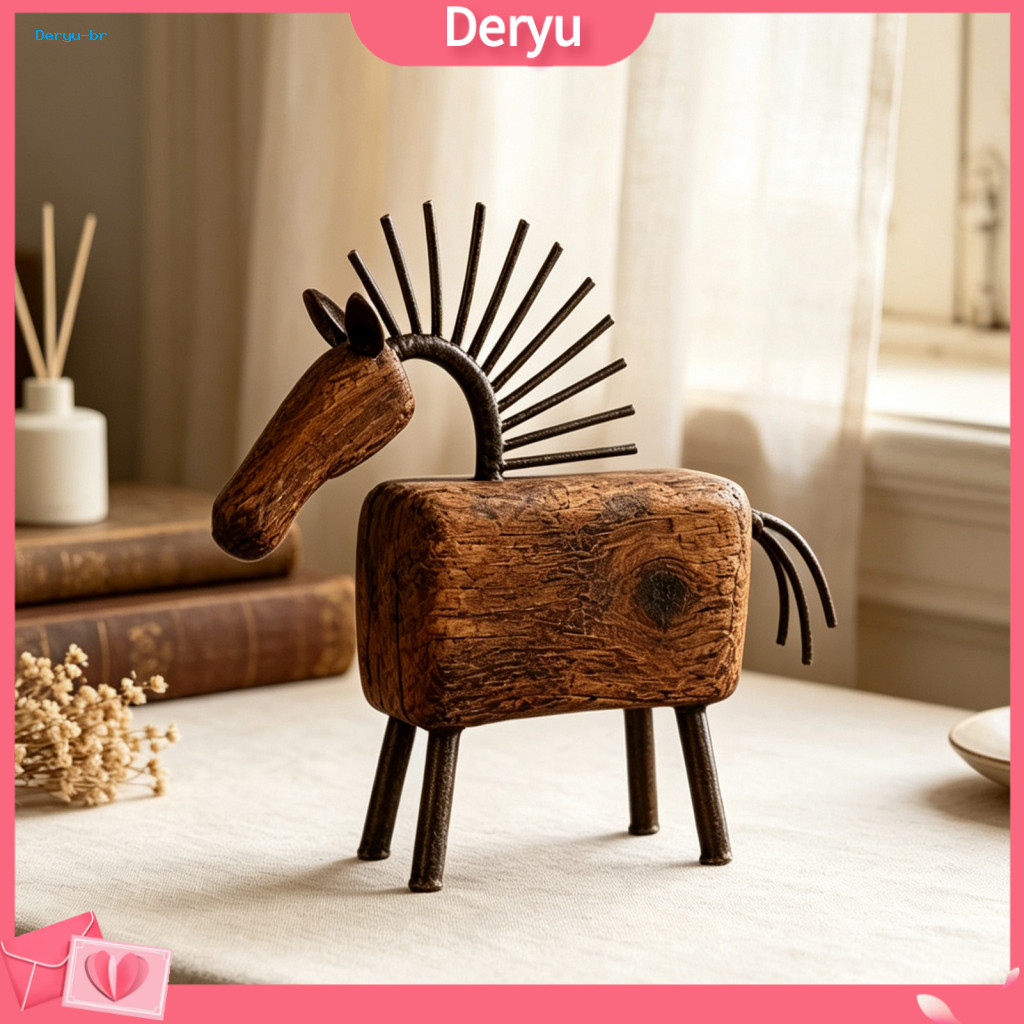 Animal Shape Sculpture Rustic Artistic Horse Figurine Farmhouse for Home Office Desk Decoration Unique Abstract Statue P