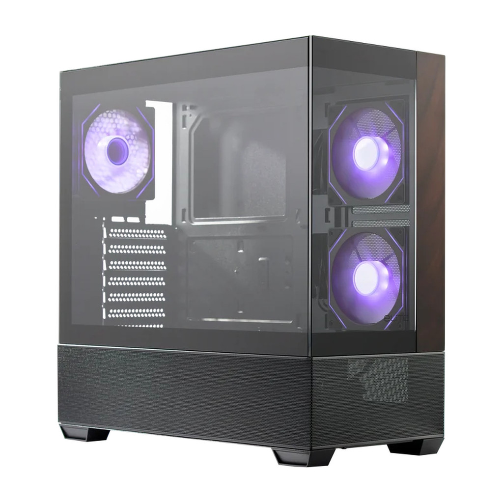Gabinete Cooler Master Elite 690 Wood ATX Vidro Panoramico 3 Fans ARGB Preto | E690-KHNN-S00 - COOLER MASTER