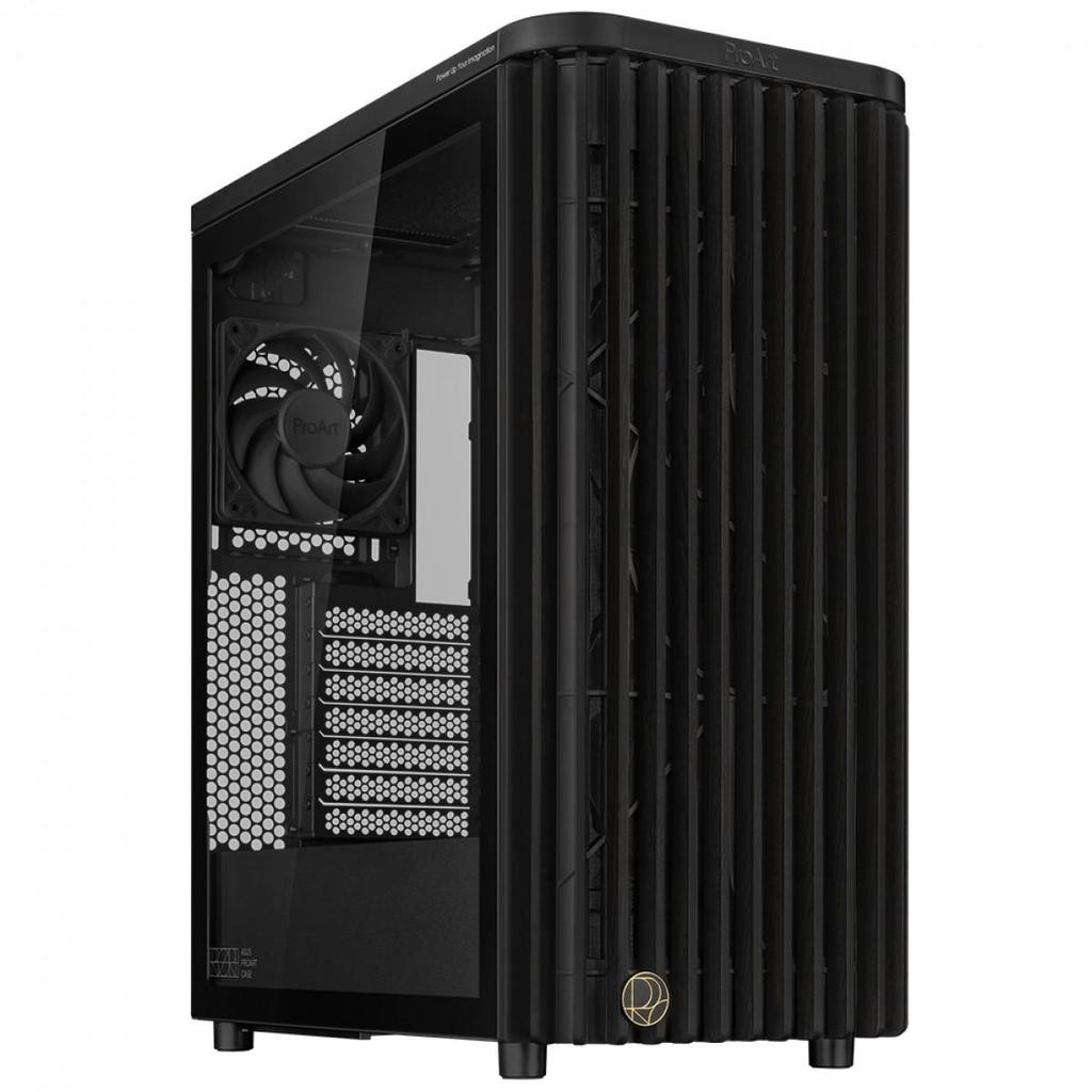 Gabinete Asus ProArt PA401 Wood Edition, Mid Tower, Vidro Temperado, ATX, Sem Fonte, Com 3 Fans