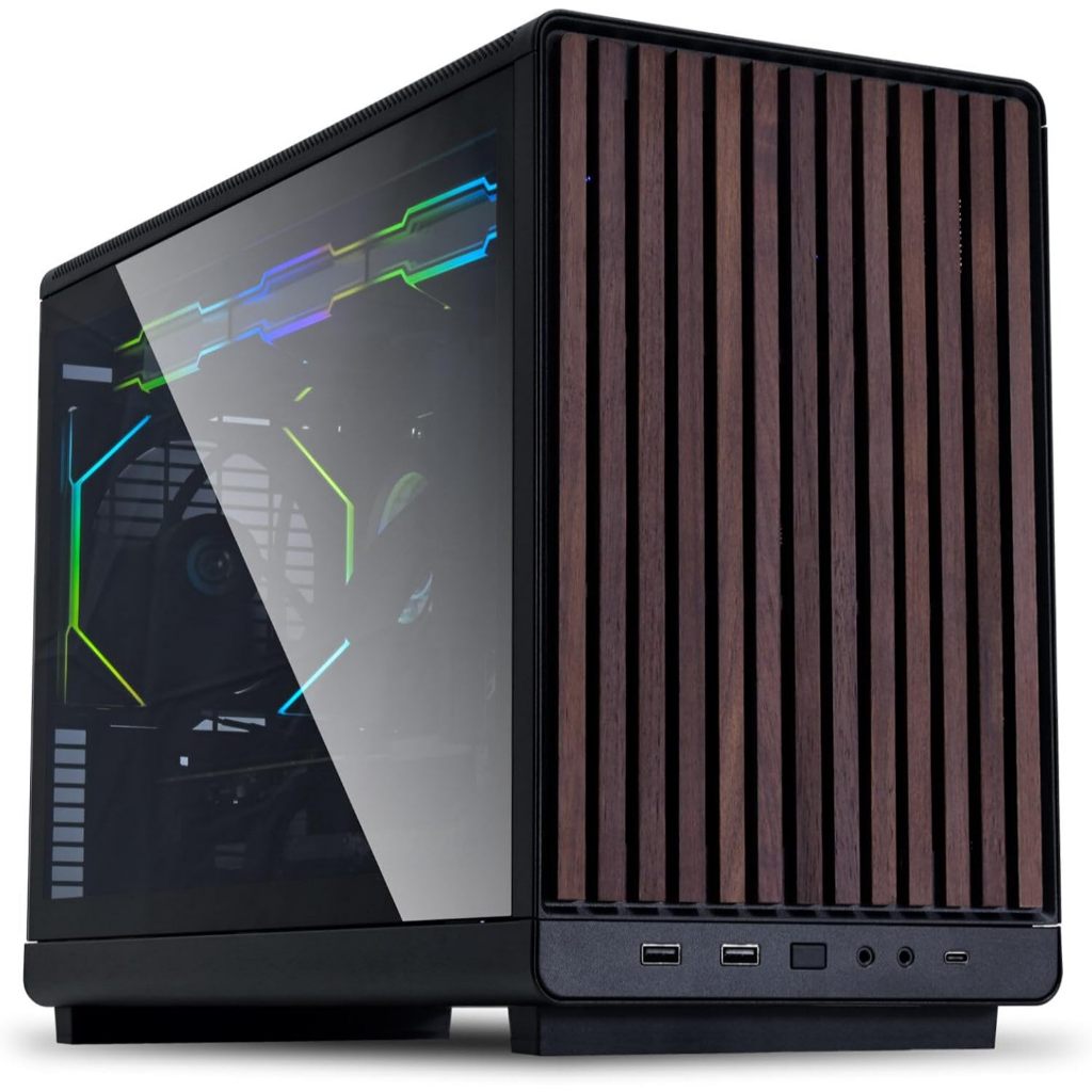 Gabinete Gamer Lian Li A3-mATX-WDG Wood Glass Edition – Preto