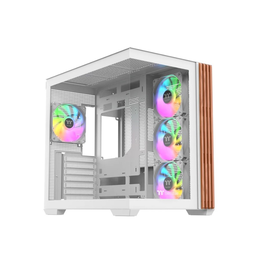 Gabinete Gamer Thermaltake View 380 Wood Style Mid-Tower 4x Fans ARGB Snow