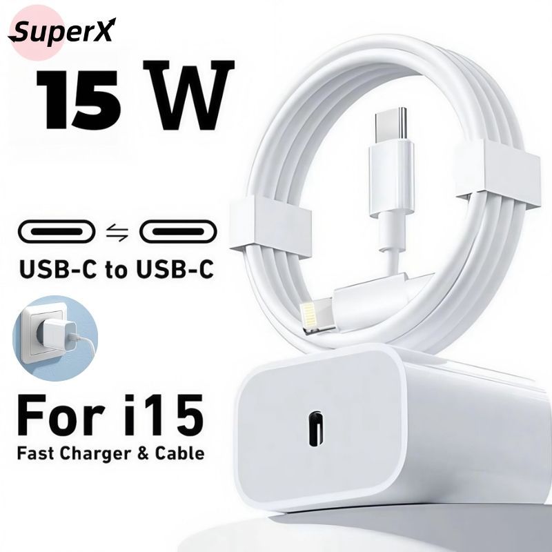 Kit Carregador Rápido Apple iPhone USB-C 15W Turbo com Cabo Lightning Original Compatível com Todos os Modelos