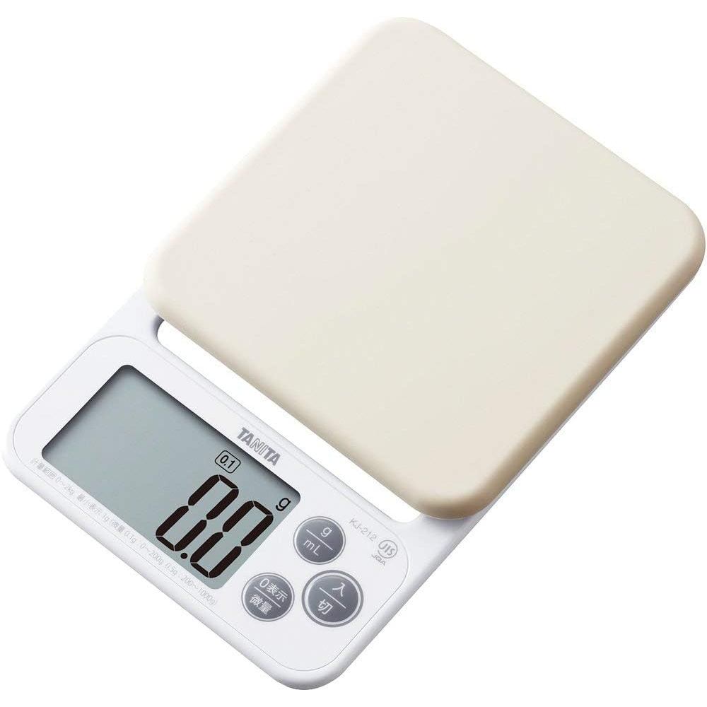 Balança de cozinha Tanita com capa de silicone mede de a balança digital com furo de gancho branca KJ-212 WH