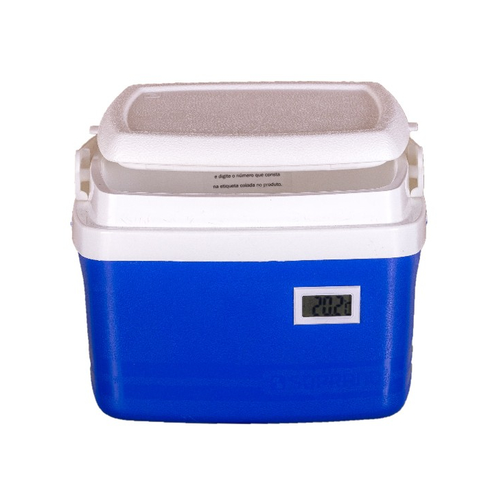 Caixa Térmica Cooler 5 Litros Termômetro Digital Transporte de Vacinas Medicamento mounjaro insulina botox e Certificado
