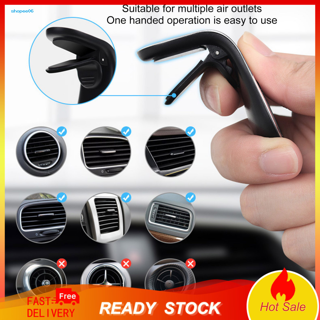 Universal Phone Mount Magnetic Stand L-shaped Car Holder One-hand Operation Smartphone Bracket for Safe Driving –