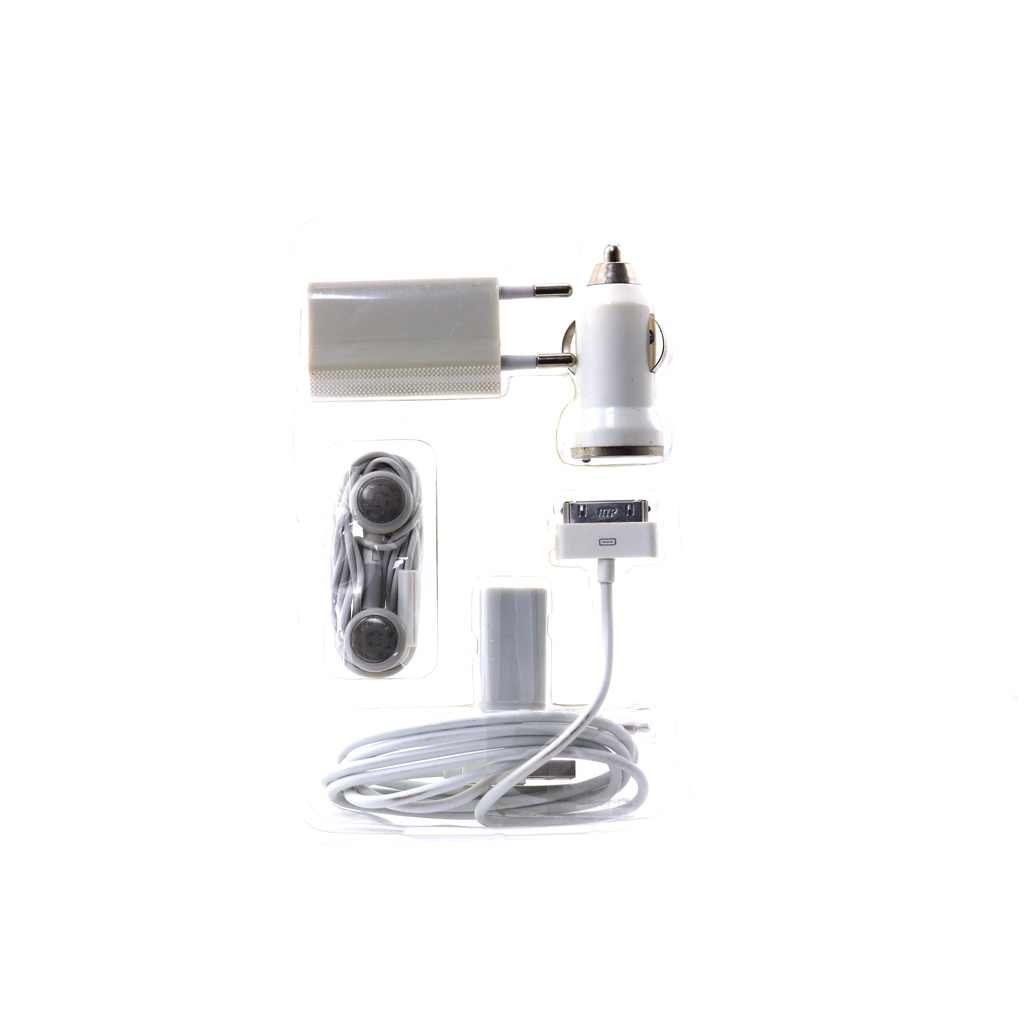Carregador Veicular Para Iphone 3gs/4g/4gs Com Fone De Ouvido