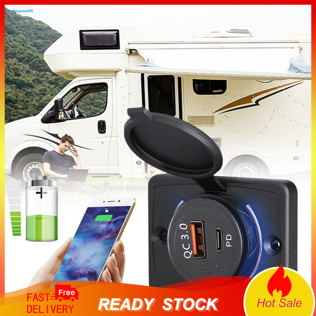 Easy Installation Car Charger with Reversible Cover 48w Dual Pd Wall Mount Usb Ports Fast Charging 12v-24v Adapter for P