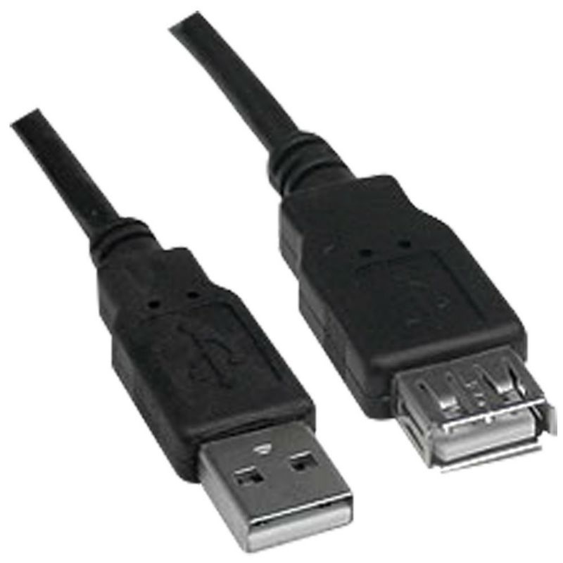 Cabo Extensor USB 2.0 e 1.1 High Speed com Filtro e malha revertida. Tamanho: 1.5 Metros. Conector A Macho x A Fêmea.