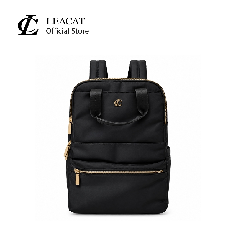Leacat Business Backpack Nylon Laptop Bolsa Grande Capacidade Leve Casual Estudante Escola