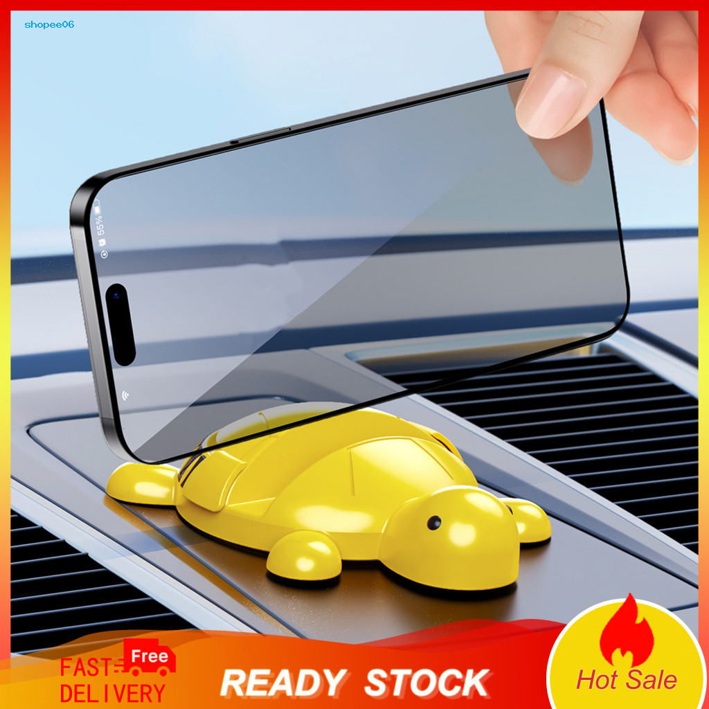 Universal Car Phone Mount Holder with Parking Number Plate 2-in-1 Turtle Shape Mobile Stand 360° Rotation Dashboard for