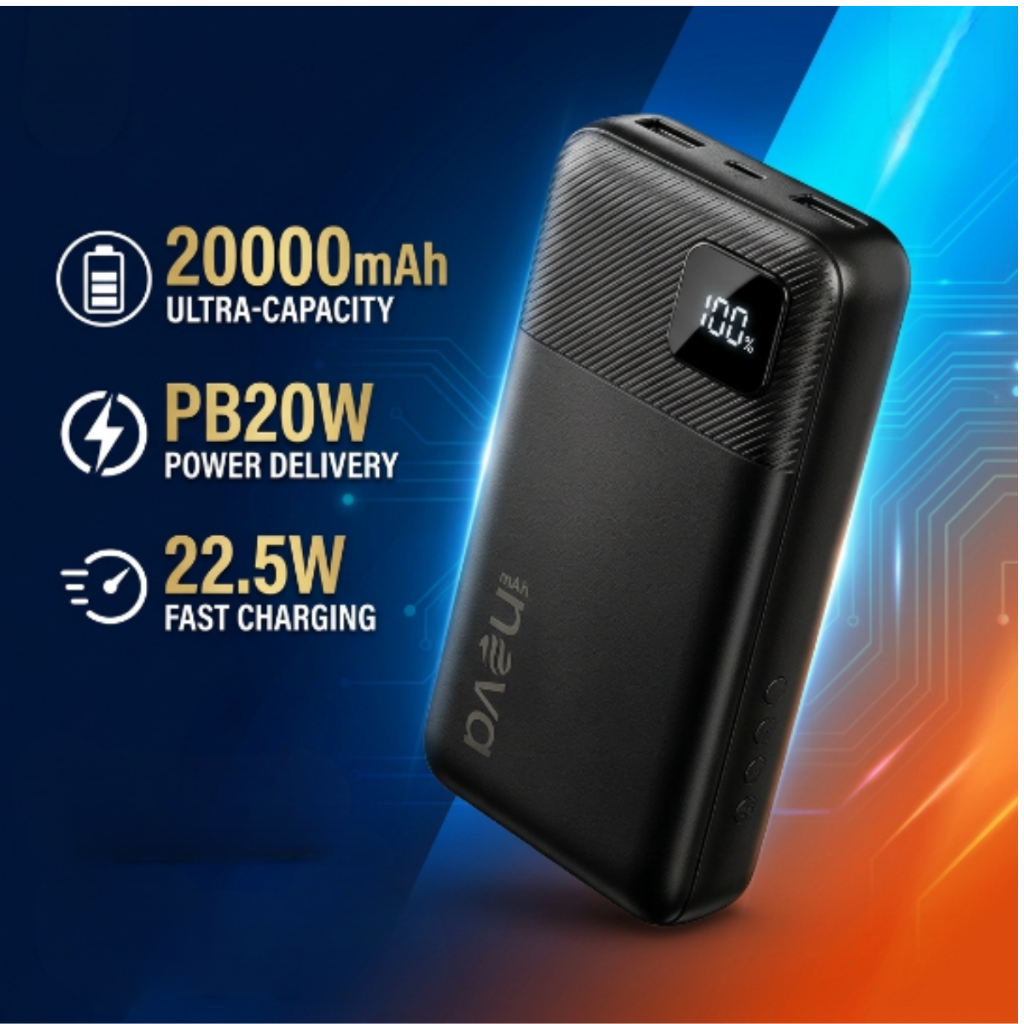 Carregador Portátil Power Bank Turbo 20000mah universal para Todos Dispositivos 22.5w Com Display Digital