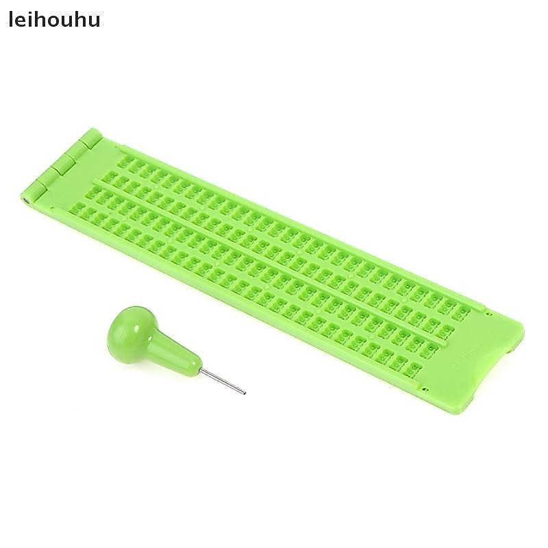 leiho Plástico Braille Escrita Ardósia Escola Portátil Prático Com Caneta Prática