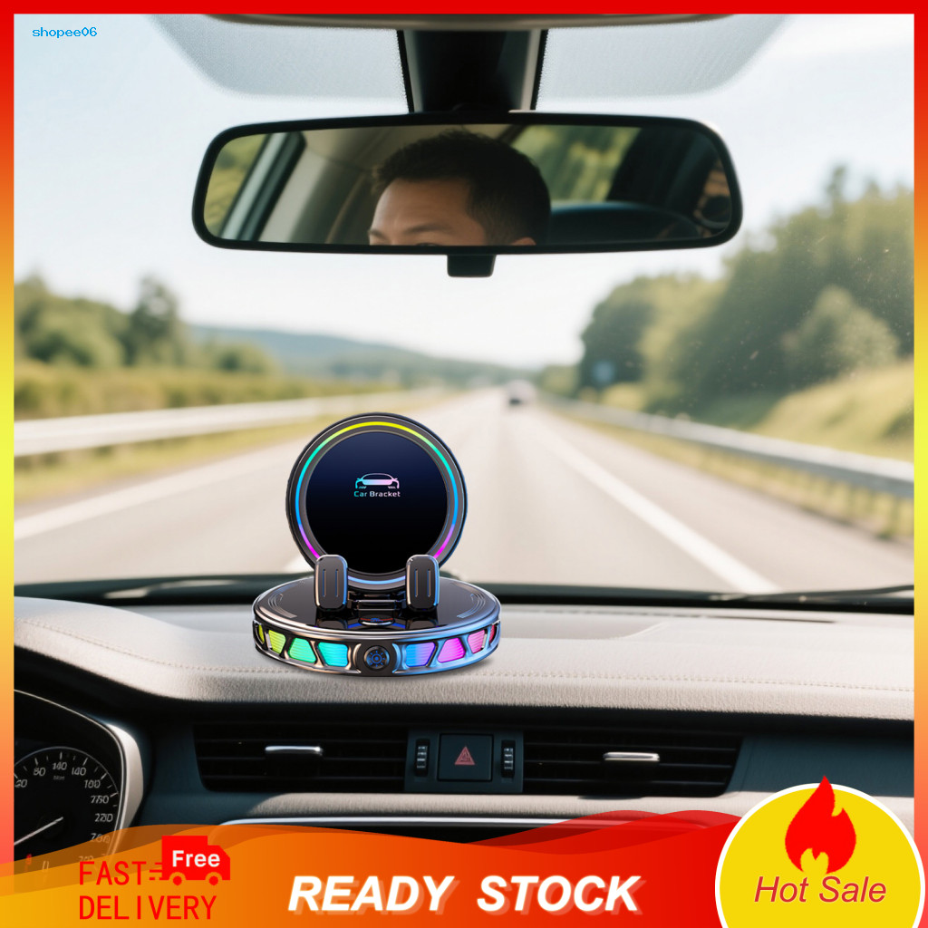 Wireless Car Charger Vacuum Suction Phone Mount Magnetic 15w Fast with Rgb Ambient Light for Smartphones for Southeast