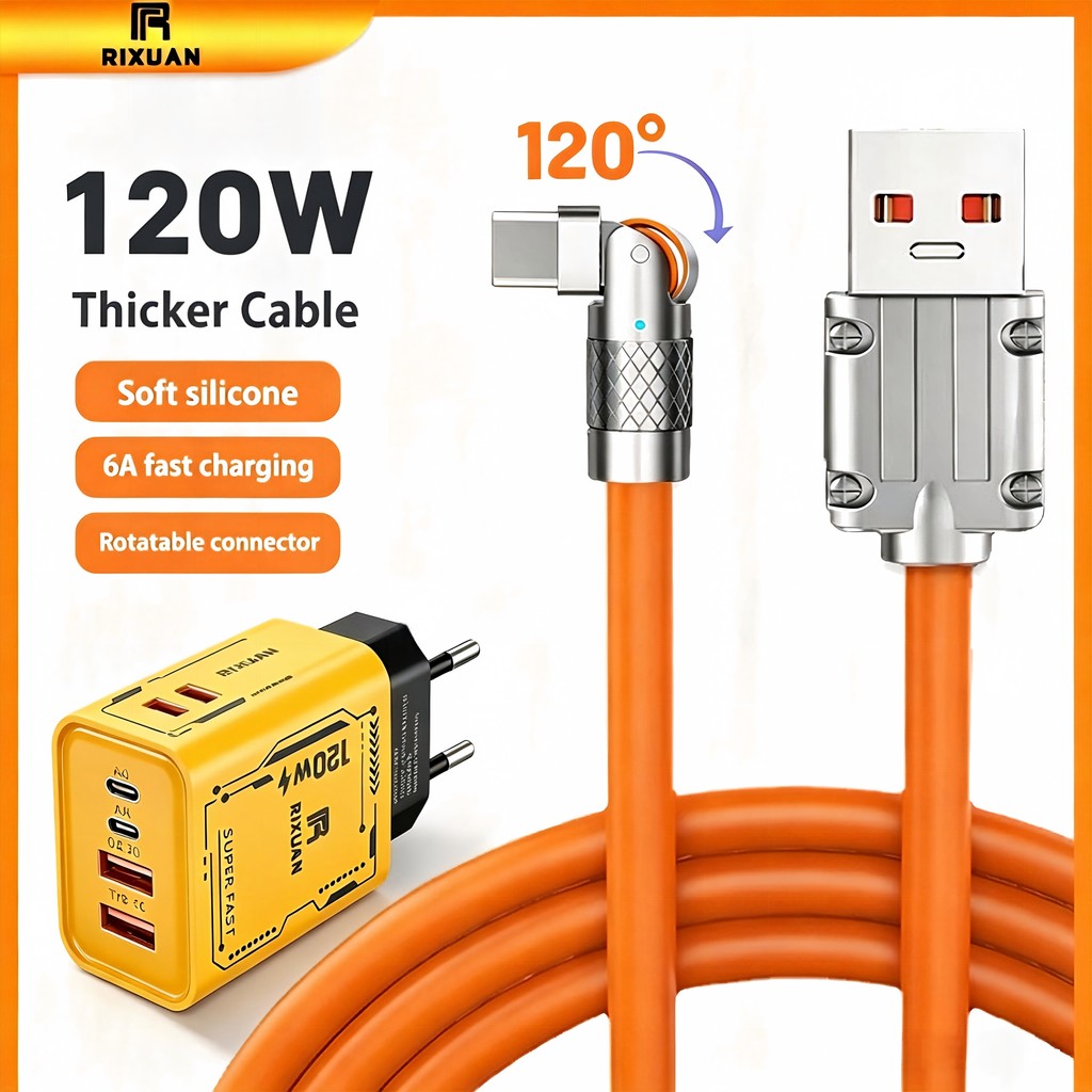 Superior quality 120W Fast Charging Tipe C Micro USB iOS Apel Lightning 120W 1.0M Pengisian Cepat Type C Untuk Android