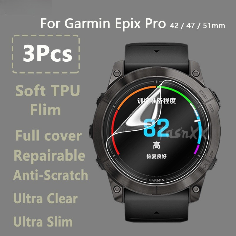 3 Pcs HD Filme De Hidrogel Macio Anti-Impressões Digitais Para Garmin Instinct Tactical E 45mm Dual 3 AMOLED 50mm 2X 2S