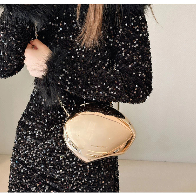 Bolsa Clutch Festa Dourado Clutch Festa Casamento com Corrente Removível Bolsa de Jantar para Casamentos com cupom