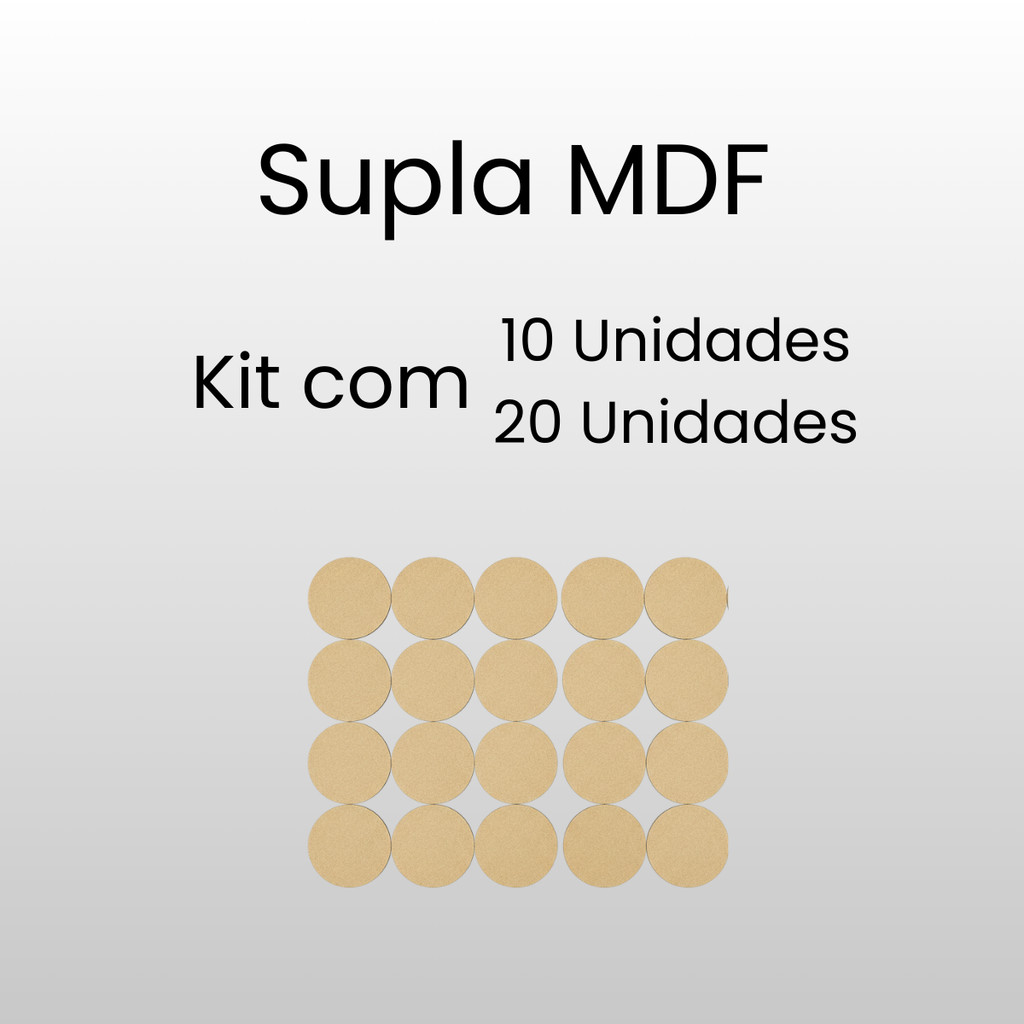 Supla MDF 20cm Redondo Cru Kit 10 ou 20 Unidades – Base para Decoração de Mesa e Artesanato