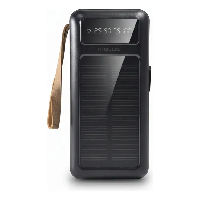 Carregador Múltiplo Lelong ItBlue Max-0563 Tipo C/ios/usb Preto 4 cabos 30.000mAh carregamento solar