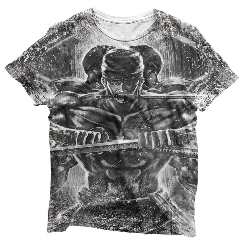 Camisa Zoro Full Arte Preto & Branco - Camisas One Piece
